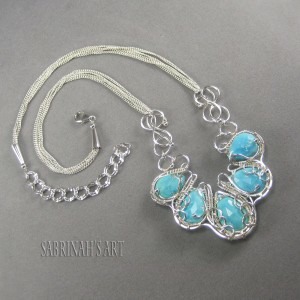 Wire- wrapped Turquoise Neclace (by Sabrinah Renée)